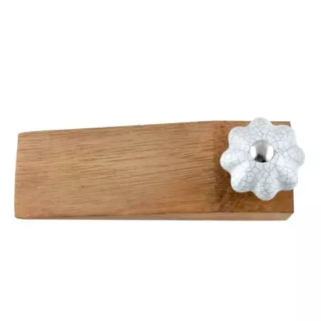 Steel Grey Ceramic Crackle Wooden Door Stopper